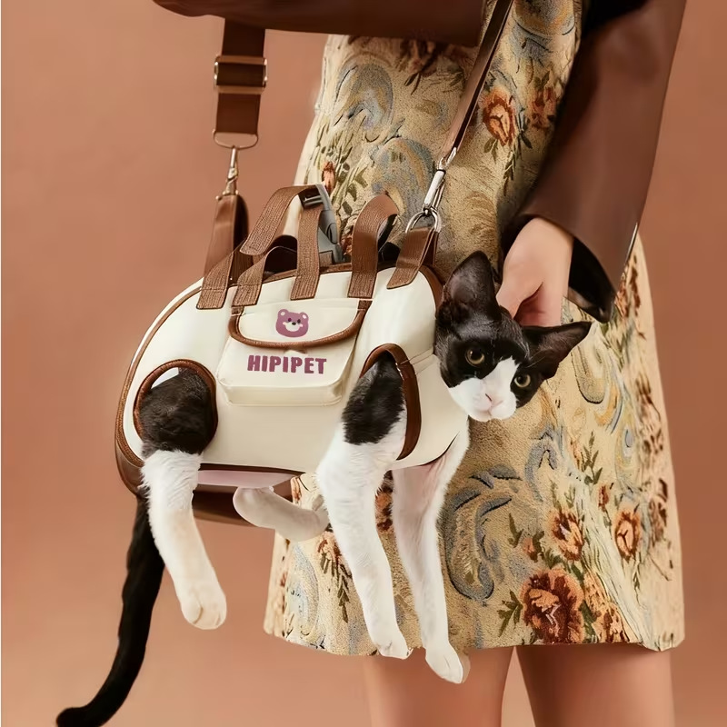 Портативная сумка для прогулок с собаками, кросс-бодийный рюкзак для щенков с ремнем