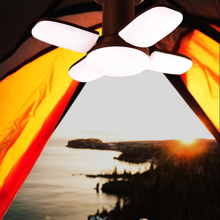 Cross-Border Solar Camping Light, Rechargeable Emergency Light, Long-Lasting Battery Life, Six-Level Dimming, Three-Page, Four-Page Foldable Night Light