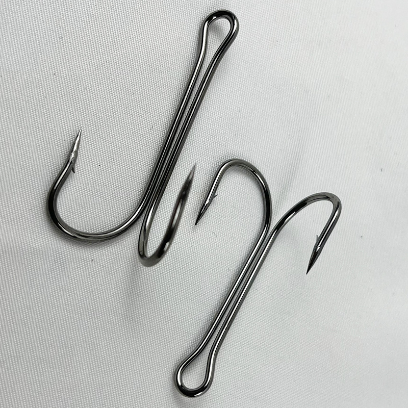 Two Hook Luya Hook with Barbed Double Hook Anchor Hook Sea Fishing Tying Line Double Line Thunder Frog Hook Chicken Claw Hook Fishing Gear Wholesale