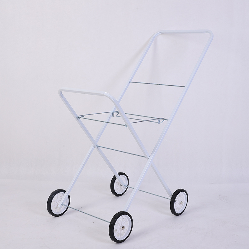 Courtyard drying rack floor folding can push outdoor indoor telescopic mobile foldable drying rack laundry cart
