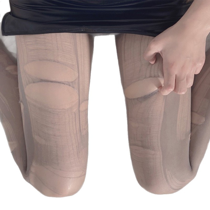 Easy-to-tear Silk Stockings Women's Sexy Hand-tearing Nylon Socks Thin Disposable Black Silk Sexy Leg-opening Thin Nightclub Socks
