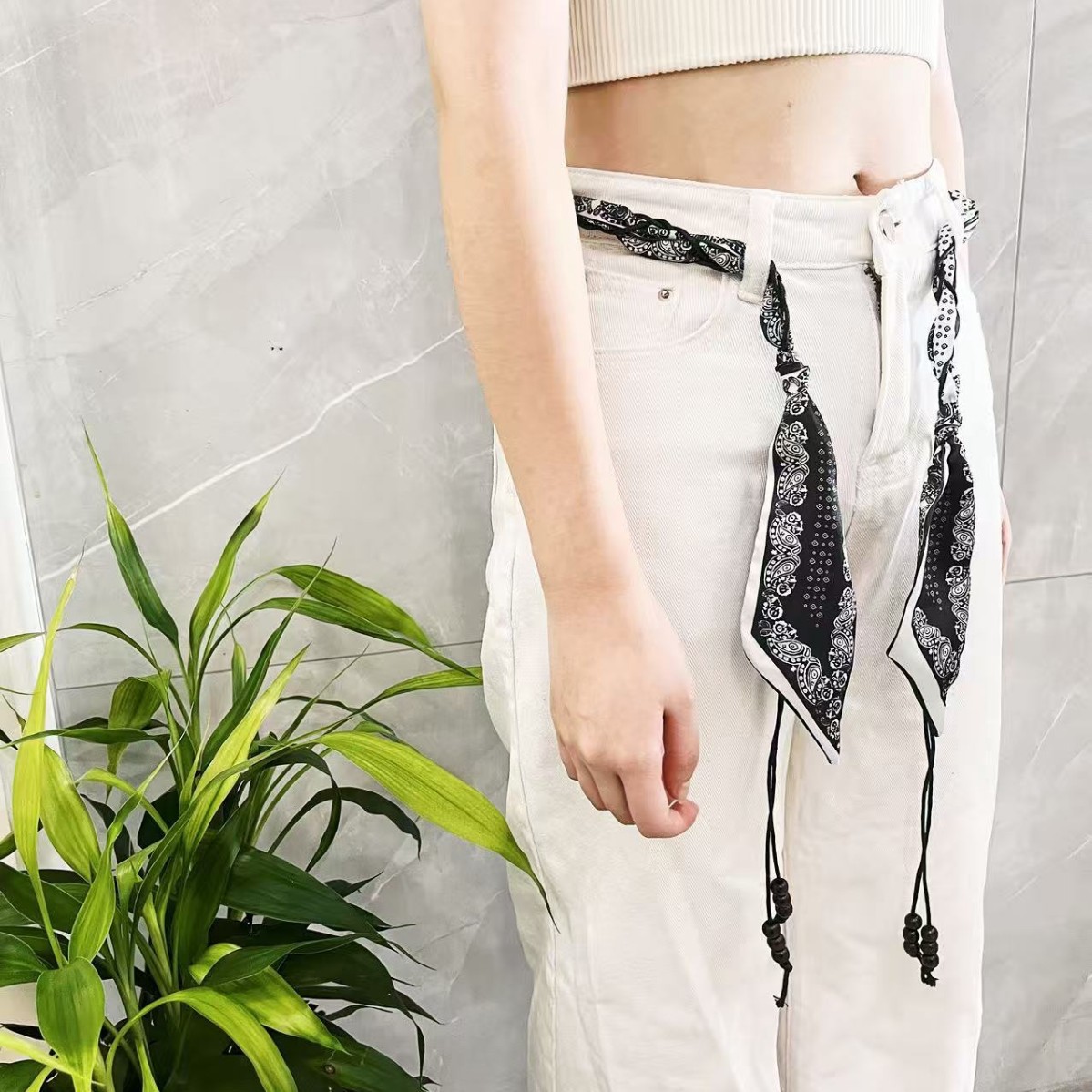 Year of the Horse Silk Scarf Belt Ethnic Style Woven Waist Rope Bohemian Waistband Skirt Pants Versatile Retro Style Decorative Accessory