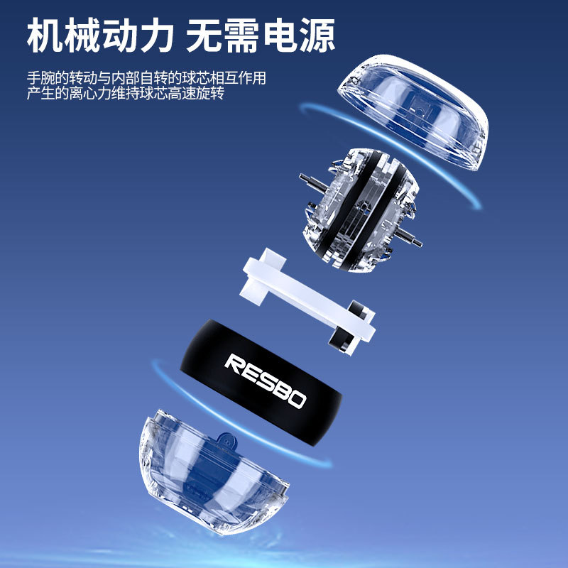 Self-Initiating Luminous Wrist Ball/Fitness Gyro Centrifugal Ball Power Badminton Trainer Grip Ball Fixed Logo