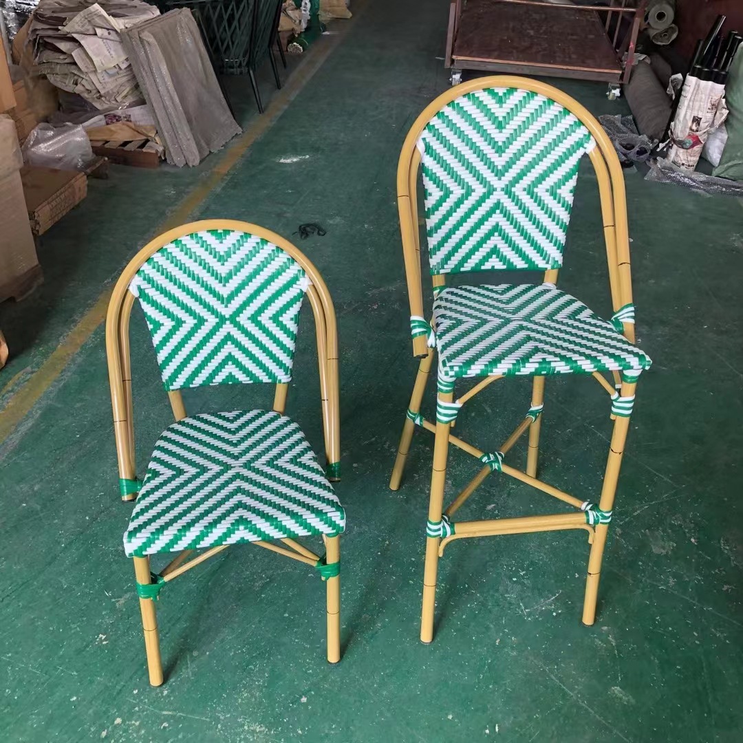 Outdoor chair courtyard balcony cafe restaurant dessert milk tea shop leisure table and chair rattan table and chair rattan chair