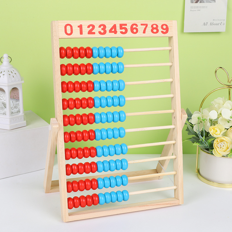Деревянный счетный рат для учеников начальной школы, 10-скоростной абакус для детей, пособие по сложению и вычитанию, счетные палочки для обучения