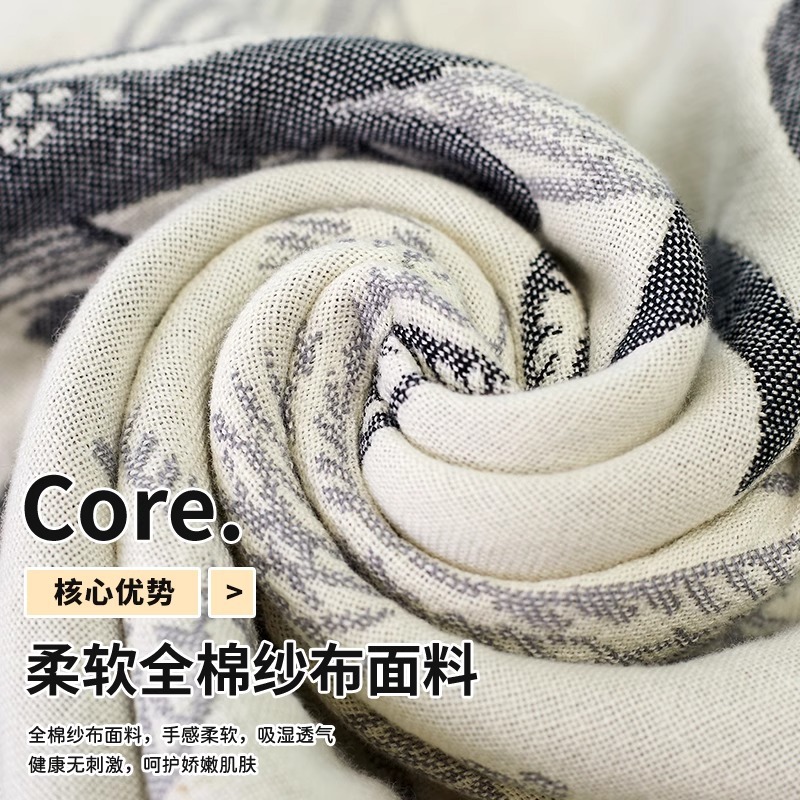 75*150cm Extra Large Pure Cotton Gauze Bath Towel Absorbs Water and Does Not Shed Lint, Household Soft Adult and Kidsren's Large Wrap