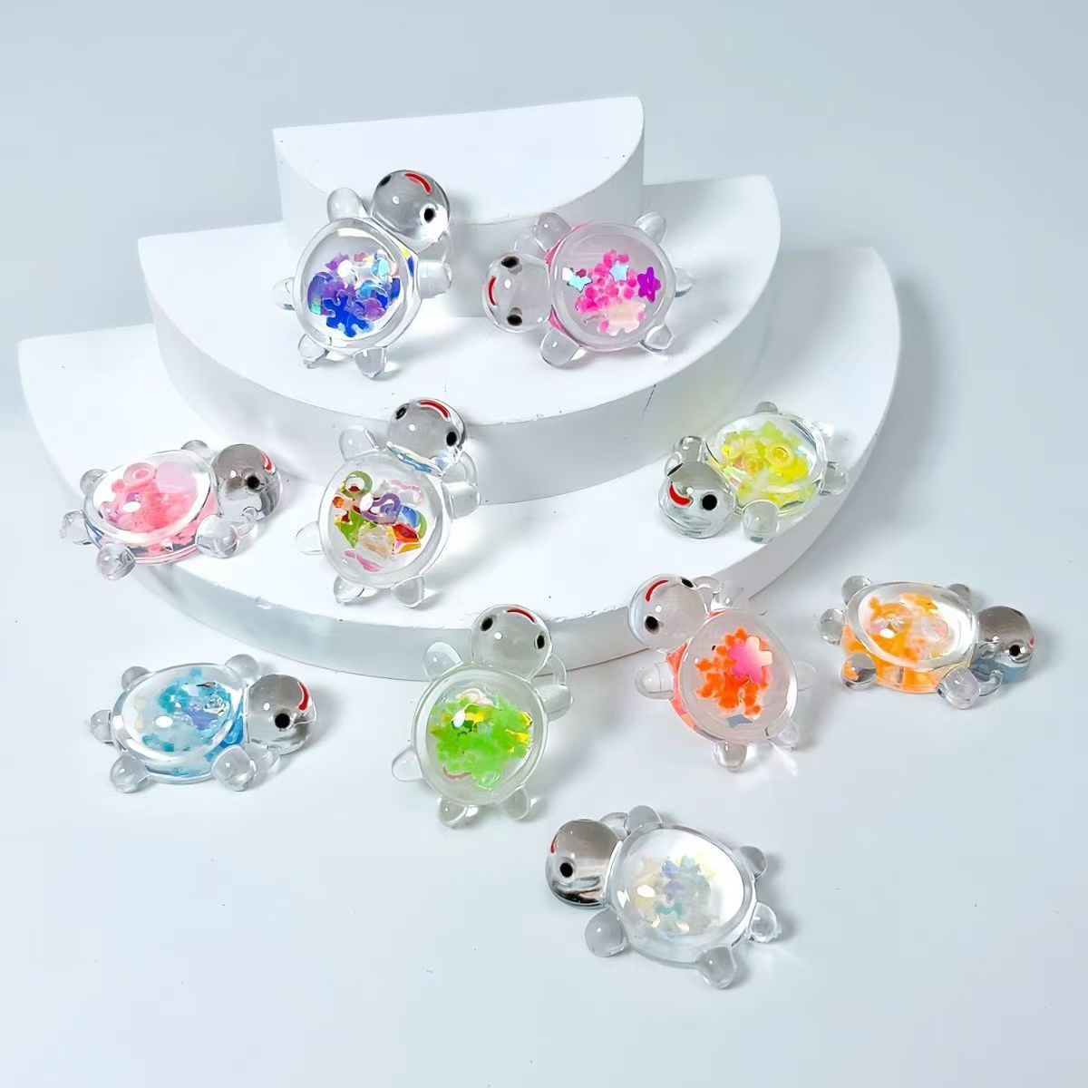 New Luminous Transparent Jewelry Sequins Turtle Cute DIY Cream Glue Accessories Desktop Ornaments Small Turtle