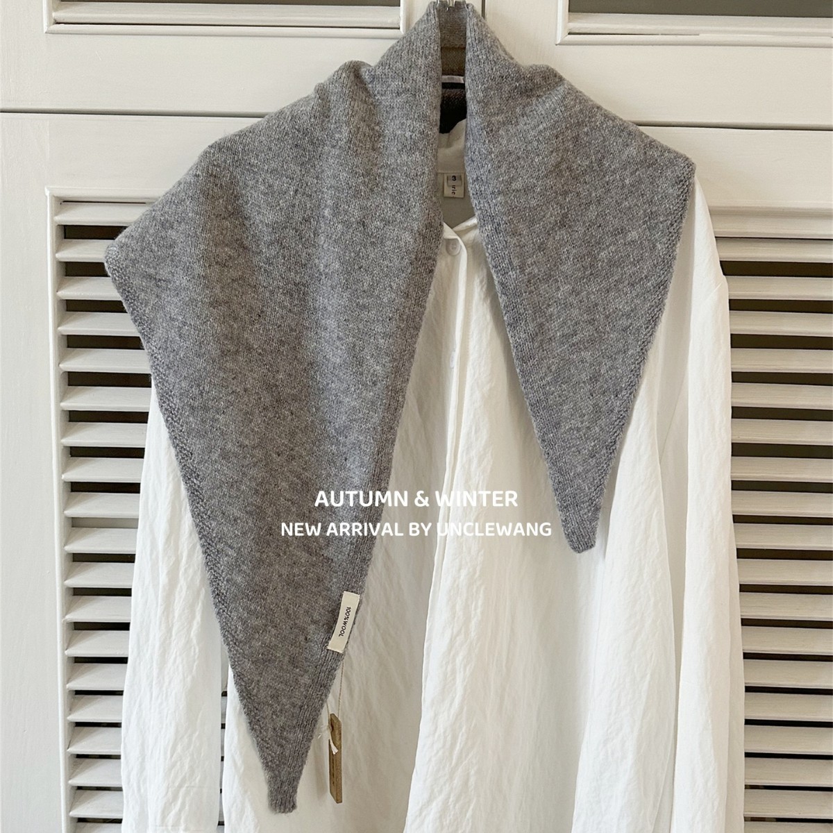 100% Wool Australian Pure Wool Knitted Triangle Scarf Women's Headscarf Scarf Layered Casual Warm Versatile Shawl