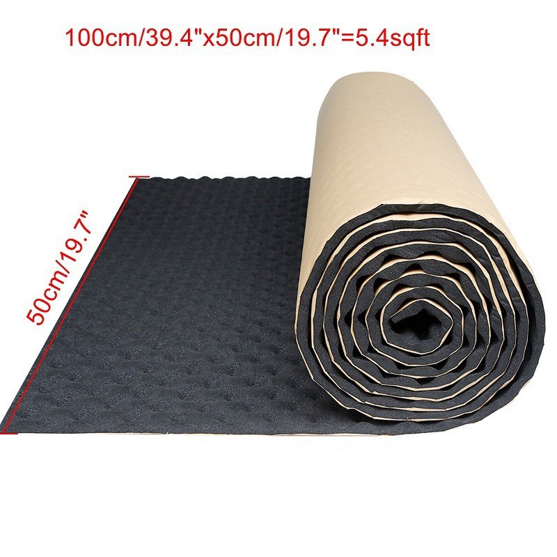 Car 100*50*2cm rubber self-adhesive wave crest sound-absorbing cotton sound-proof shock-absorbing insulation pad cross-border