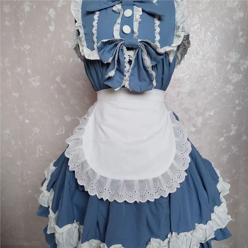 Maid Apron, Cute Princess-Style Apron, Soft Girl Lolita Daily Bib, Cross-Border Little Chef Apron