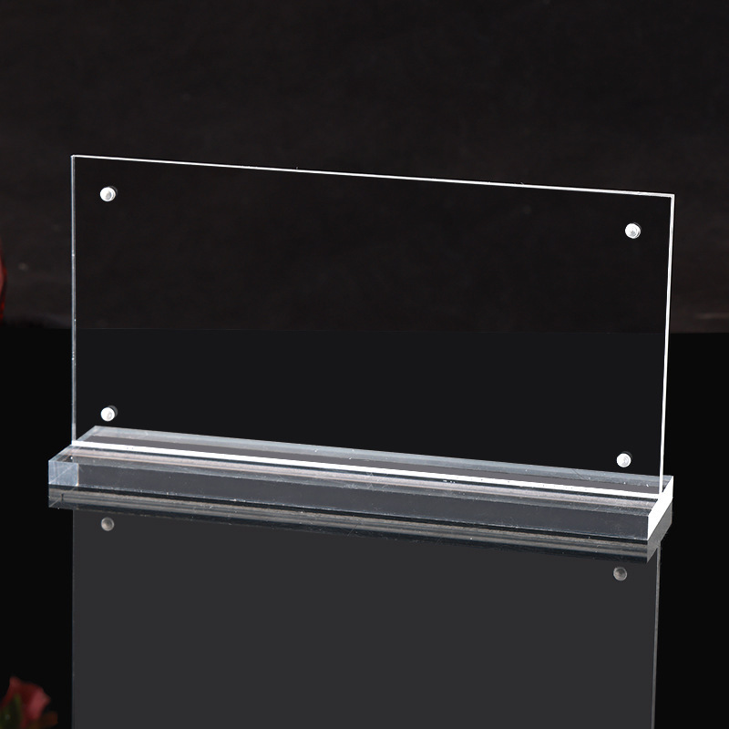 T-Shaped Strong Magnetic Table Sign Acrylic Table Card Stand A4A5 Desktop Display Card Table Sign Horizontal and Vertical Dual-Use