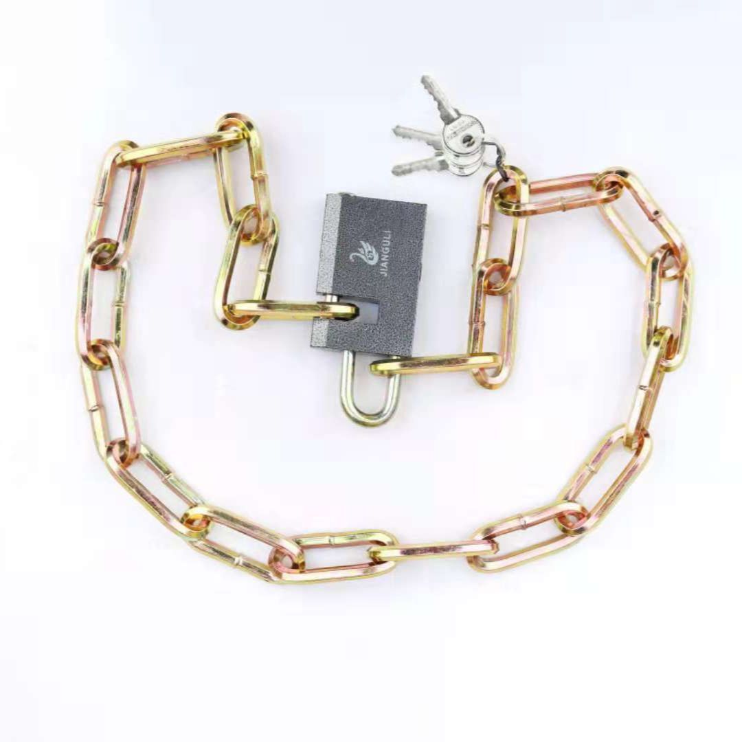 Factory direct glass door chain lock household tricycle chain lock drag padlock iron chain lock spot wholesale