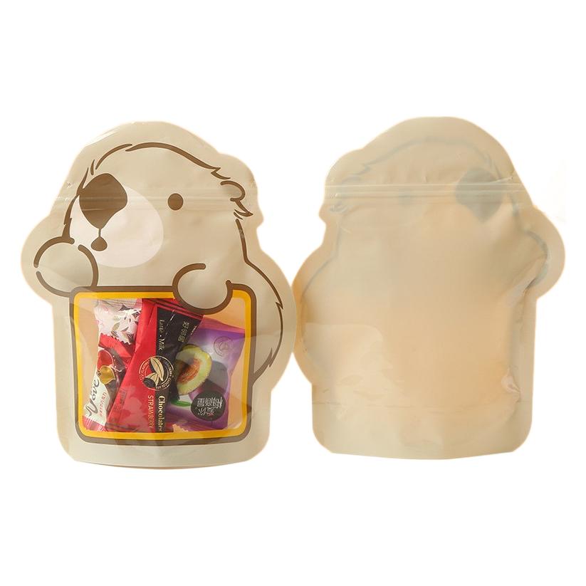 Cute Cartoon Animal Snack Bag Food Self-Standing Ziplock Bag Cookie Candy Gift Packaging Seal