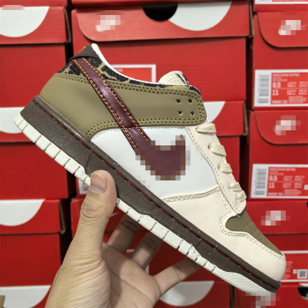 [in Stock] Putian Pure Original High-End Version Dunk Sb Low Beige-Red Brown Leopard Print Sneakers, Please Inquire for Details Lsxc88