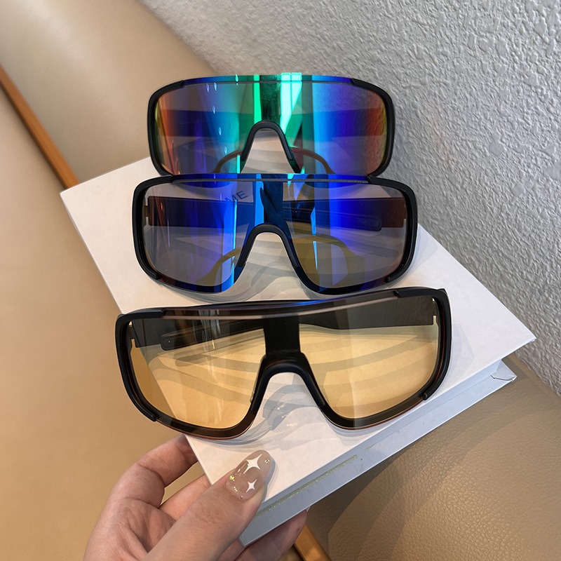 Customized New Cross-Border Outdoor Cycling Sunglasses, Windproof Sunglasses, Mountaineering Ski Goggles, Large Frame One-Piece Sports Glasses