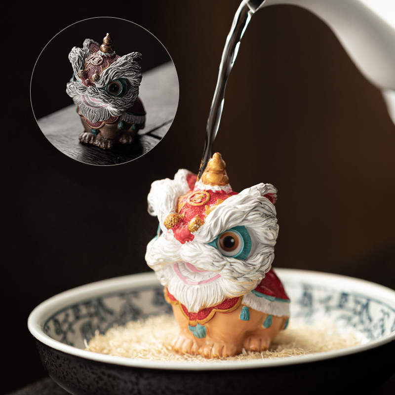 Color-Changing Tea Pet Lion Awakening Wealth Tea Table Decoration Ornament Lion Dance New Chinese Tea Space Home Tea Tray Can Raise Tea Pet
