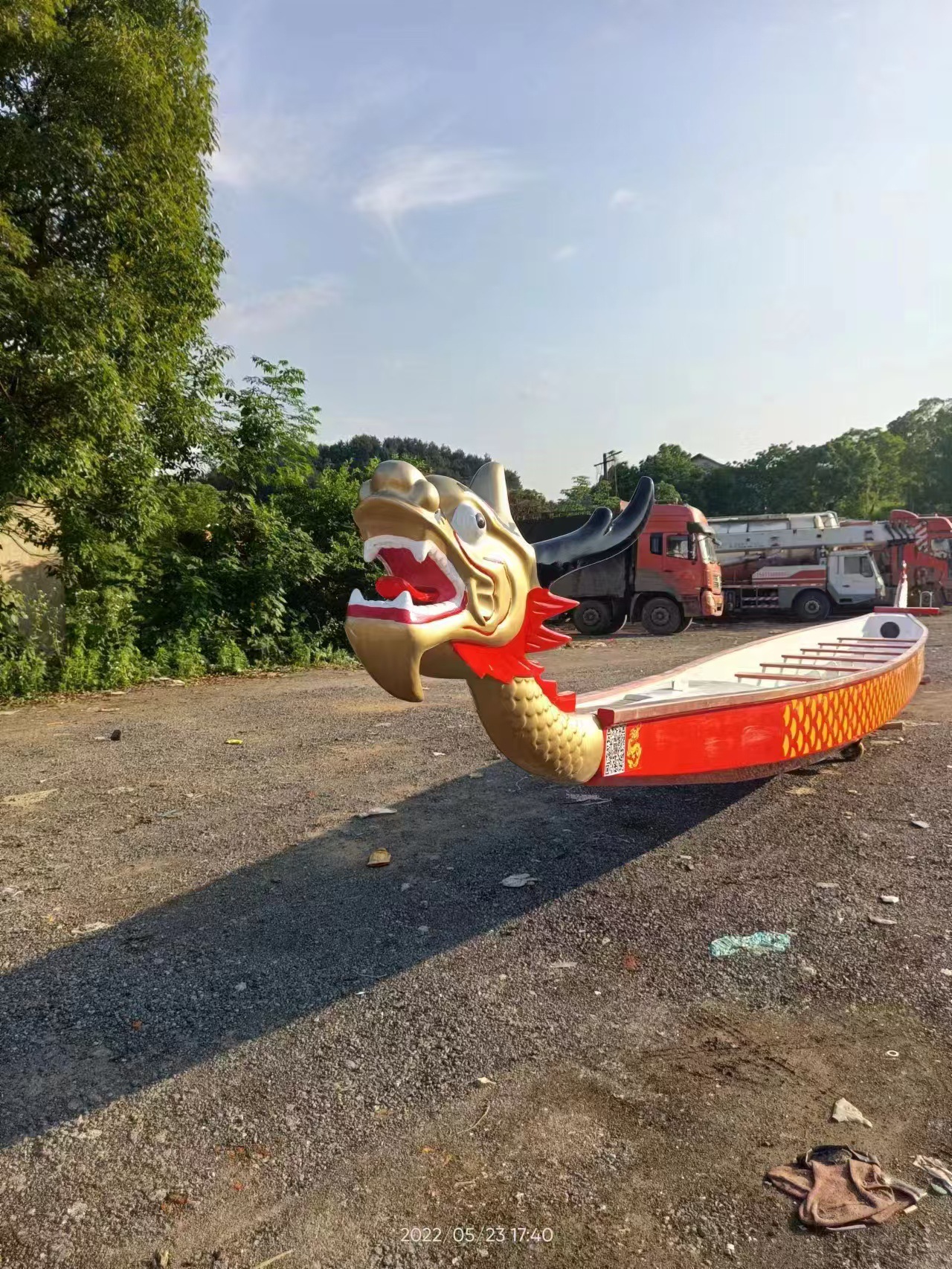 Dragon Boat Racing Fiberglass Boats for Dragon Boat Festival Competitions, Available in 22-Person/18-Person/12-Person Sizes, Specifically for Dragon Boat Races