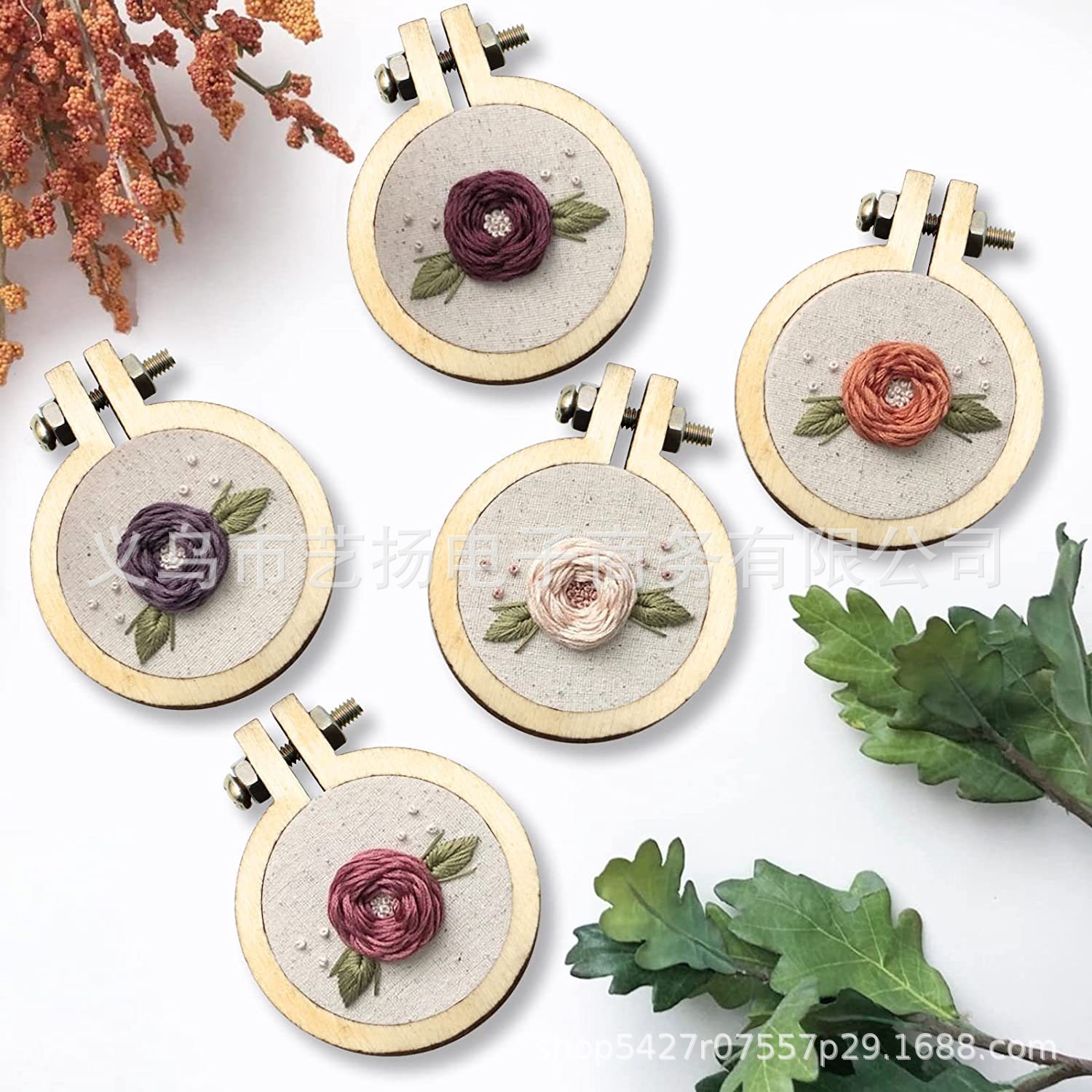 Wooden Mini Small Embroidery Stretch Jewelry Cross Stitch Fixed Frame Round Oval Photo Frame Jewelry DIY Embroidery Frame Embroidery Hoop