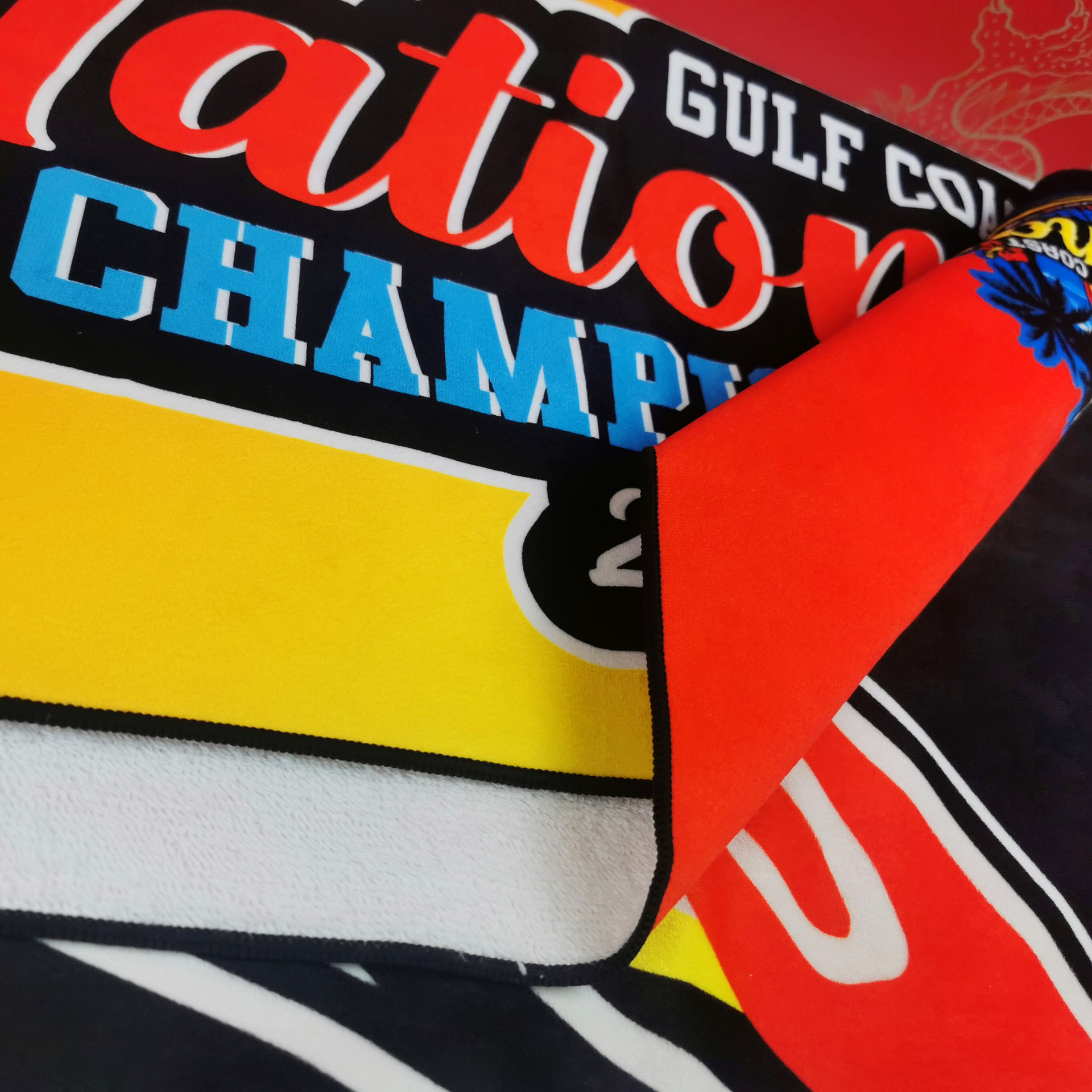 Factory order advertising towel beach towel bath towel double-sided velvet quick-drying waffle golf towel digital cross-border