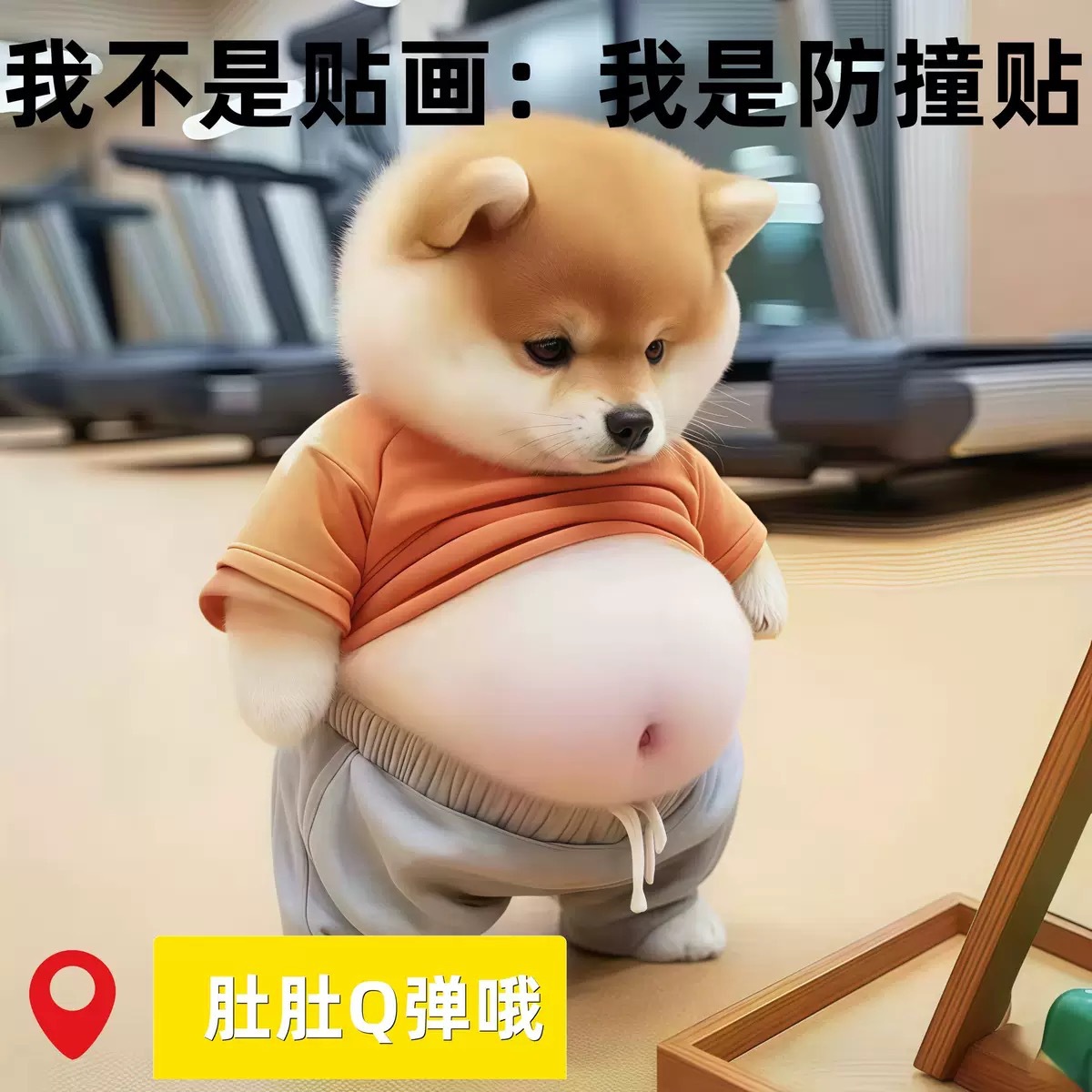 Cute Creative Stress Relief Toy Chubby Shiba Inu Car Bumper Sticker Wholesale