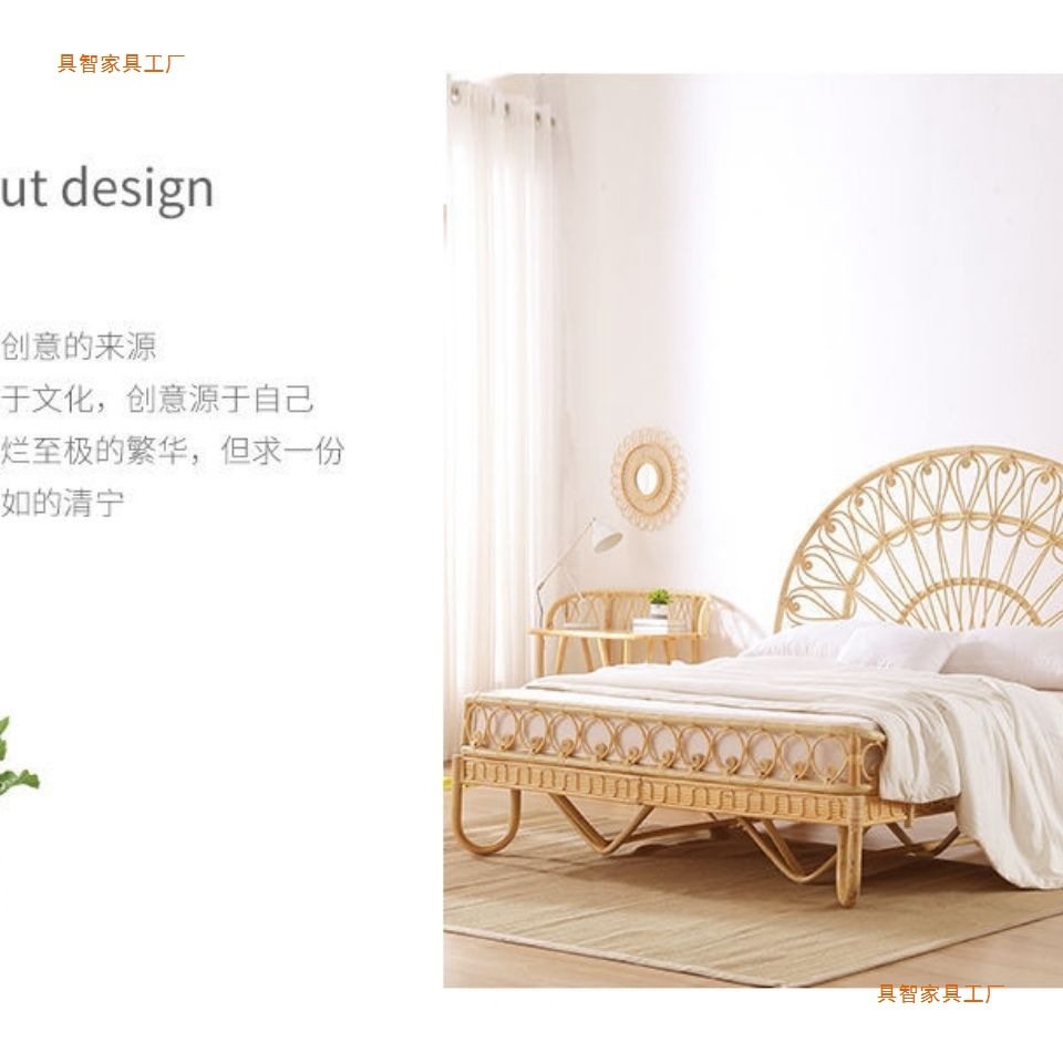 Girl Nordic Style Creative Bedroom Homestay Inn Double Fairy Bed Princess Bed Cloud Light Luxury Ins Fashion Trend