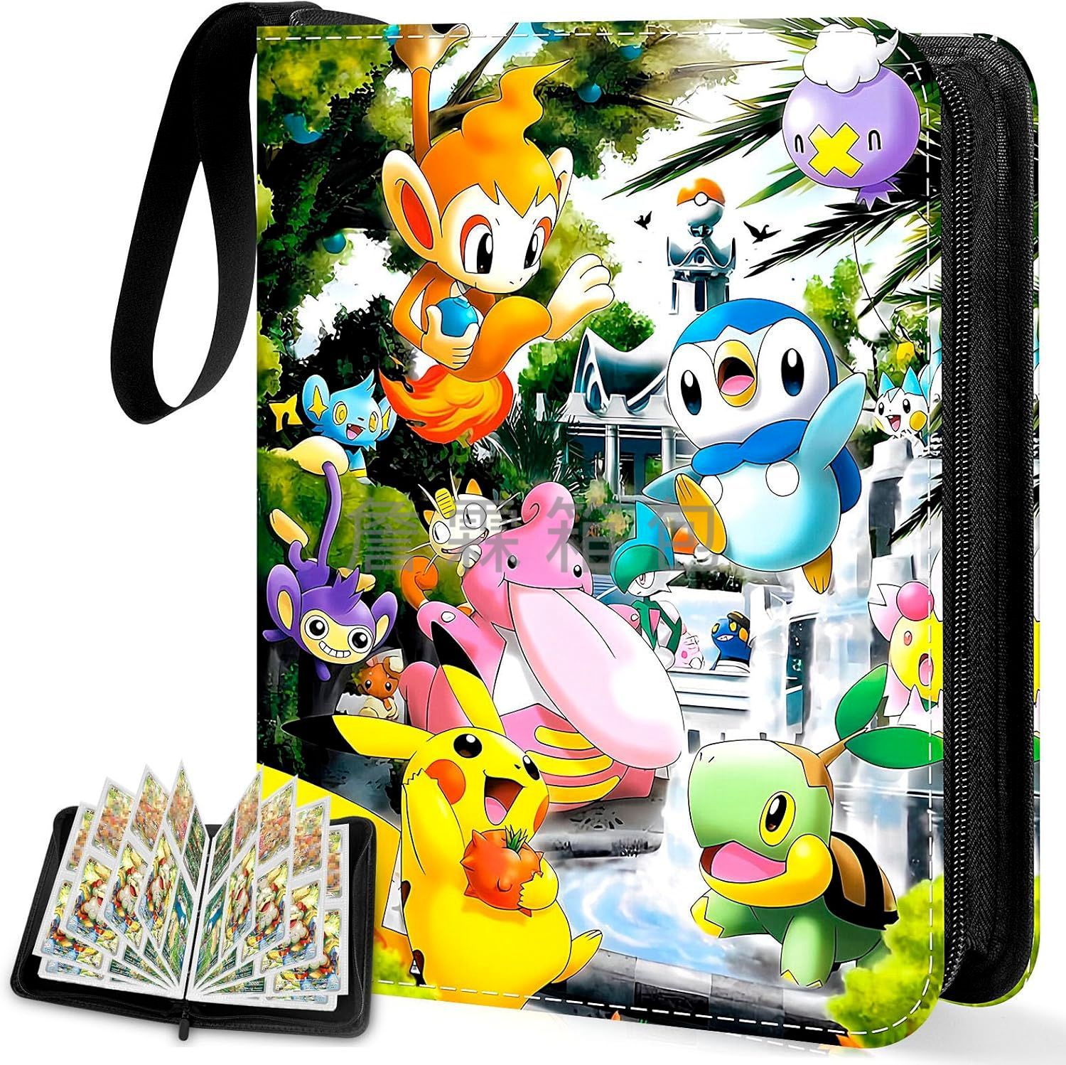 New Illustration Cartoon Card Book Baokemeng Game Card Book Bag Jiugongge PU Leather Zipper Card Bag