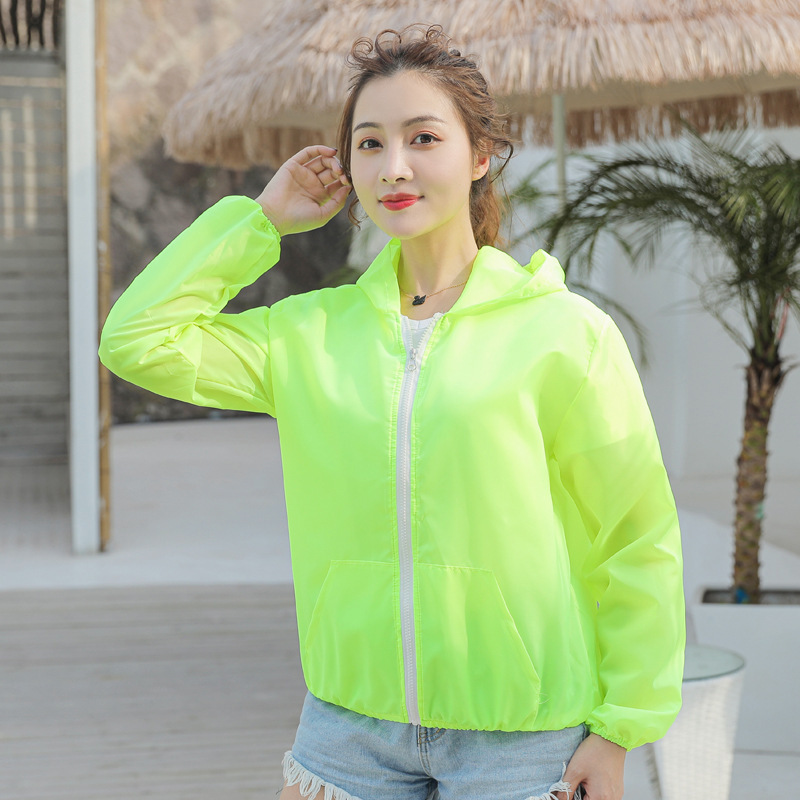 2025 New Summer Sun Protection Clothing for Women Pure Color Ultra-Thin Breathable Quick-Drying Sun Protection Clothing Outdoor Ice Silk Popular Style Jacket
