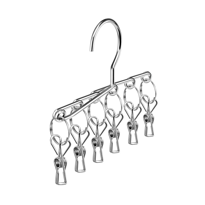 Integrated Stainless Steel Sock Rack, Sock Drying Clip, Multi-Clip Drying Rack for Hanging Underwear and Clothes, Portable Clothespins for Home Use
