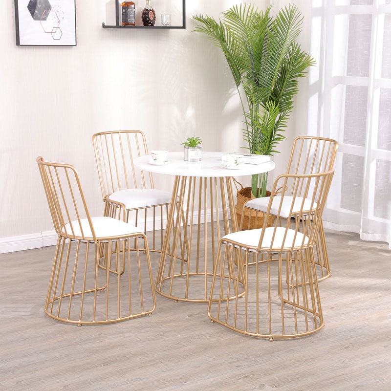 Nordic Dessert Milk Tea Shop Negotiates Light Luxury Internet Famous Table and Chair Combination Marble Cafe Leisure Commercial Table and Chair