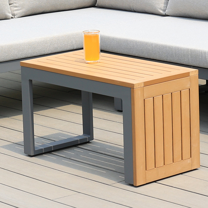 Outdoor Sofa Villa Park Terrace Plastic Wood Courtyard Garden Outdoor Sofa Set Open-Air Light Luxury Combination Sofa