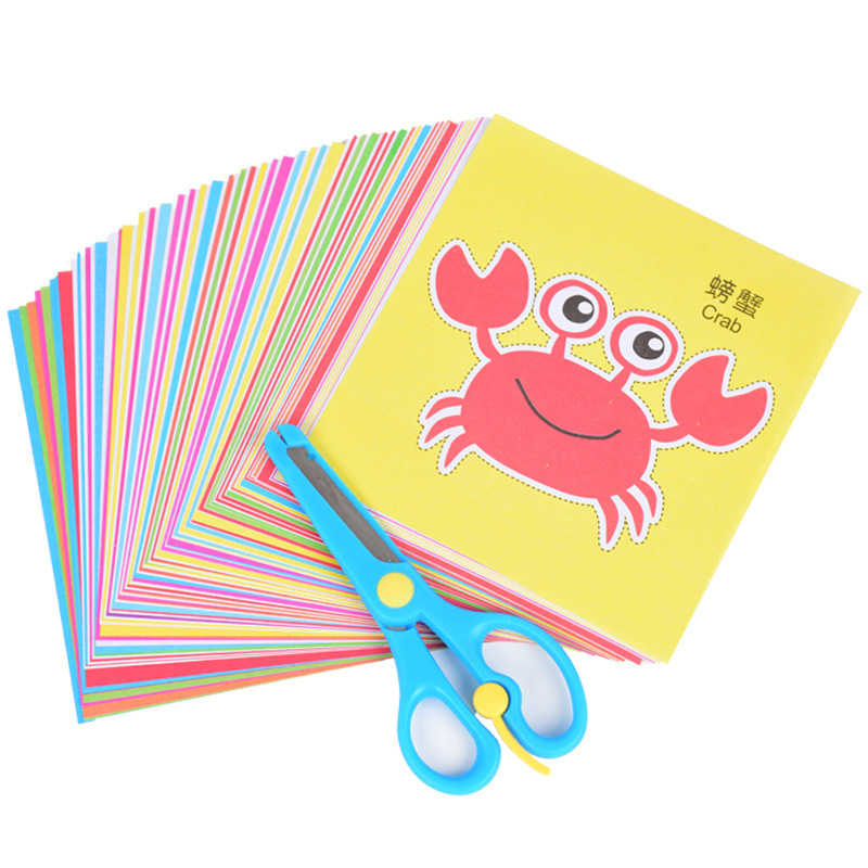 Утолщенная цветная бумага для вырезания, 96 цветов, детская креативная цветная бумага, мультяшные животные, DIY для детского сада