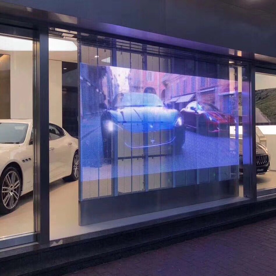 Transparent Flexible Crystal Display Mall Window Glass Tape Text Function Led Advertising Panel