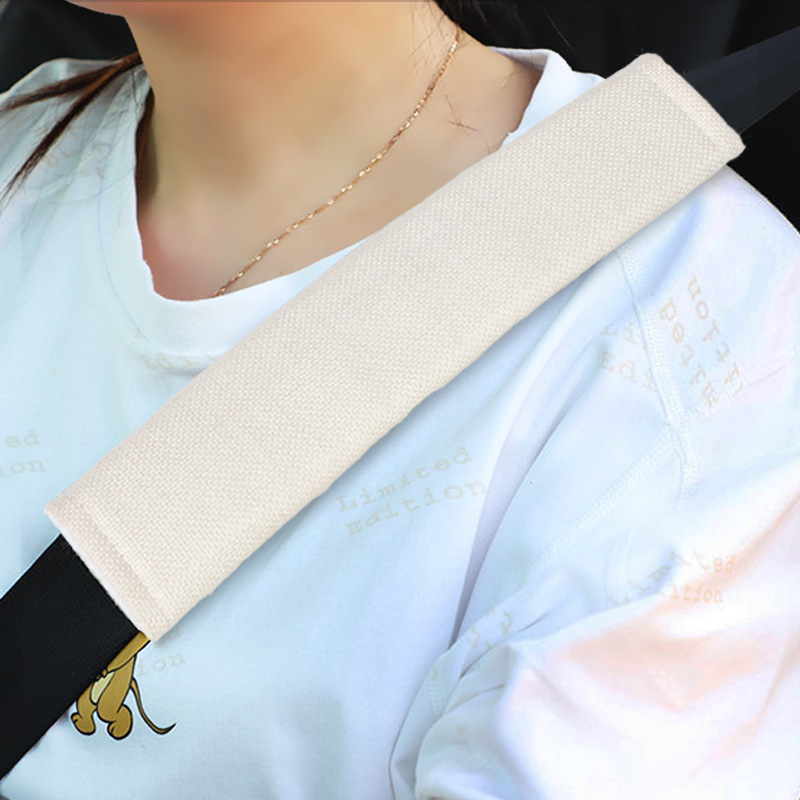 Синяя накладка на плечи ремня безопасности, креативный защитный чехол из хлопка и льна, мягкий, антиколлапсный, для безопасности в автомобиле в любое время года