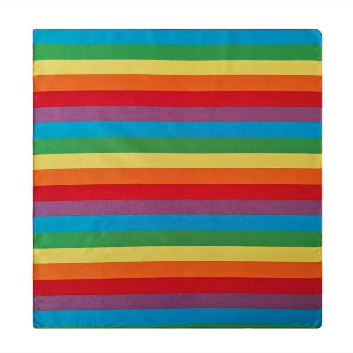 Factory direct supply in stock polyester rainbow square rainbow hair band men and women holiday outdoor dress hip hop scarf