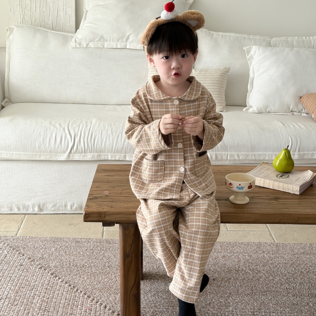 [Bragode Velvet] Children's Anti-Static Pajamas, Stylish Cardigans, Ins Style Home Clothes Sets for Babies