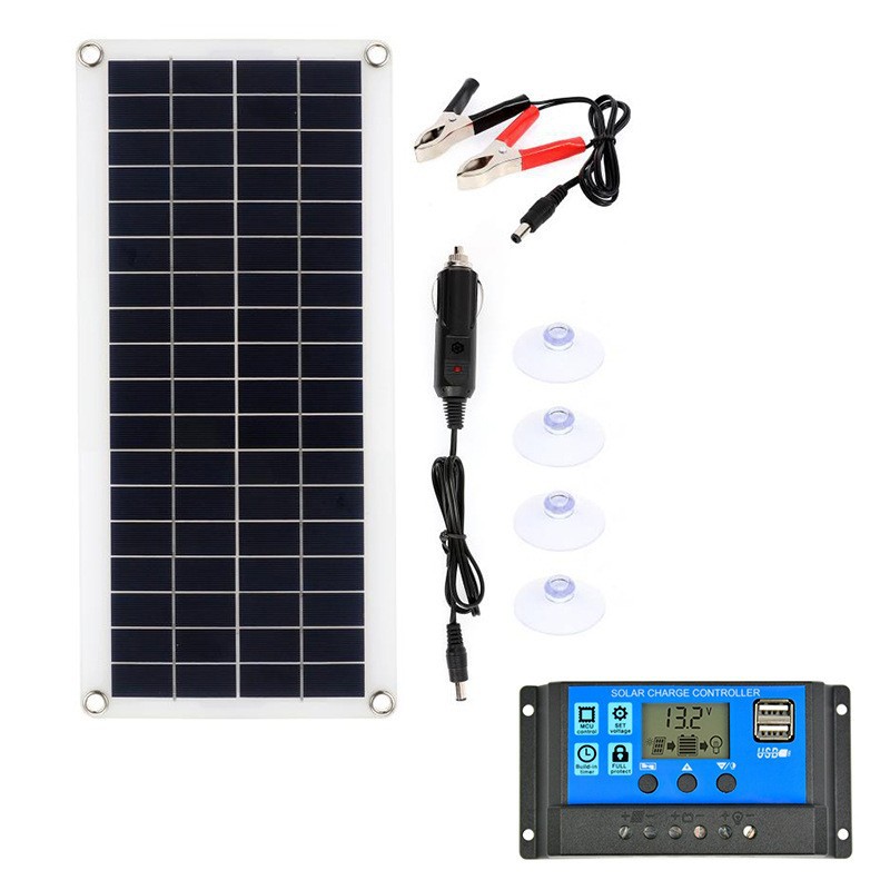 Cross-Border Supply of 10W-20W-30W18V USB Solar Panels with Controller Kits, Battery Panels for Cars and Yachts
