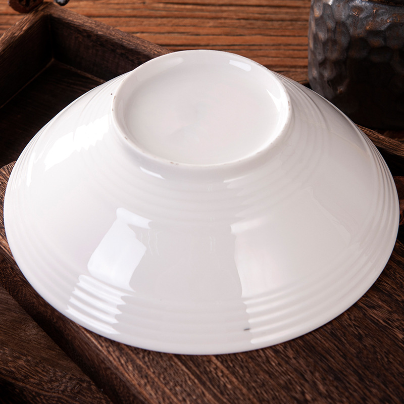 Cross-Border Amazon Aliexpress Internet Celebrity Noodle Soup Bowl Restaurant Home Tableware Bowl Simple Porcelain Bowl Drop Shipping