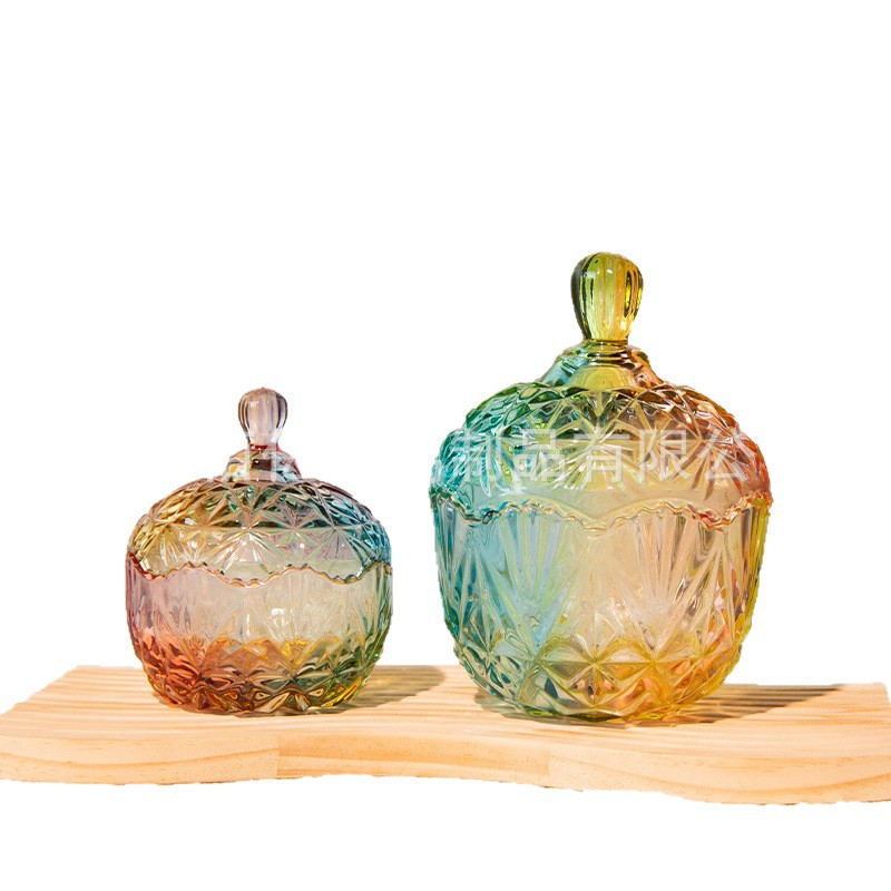 Wholesale Crystal Glass Candy Jar Glass Piggy Bank Glass Jar with Lid Snack Jewelry Storage Jar High Appearance