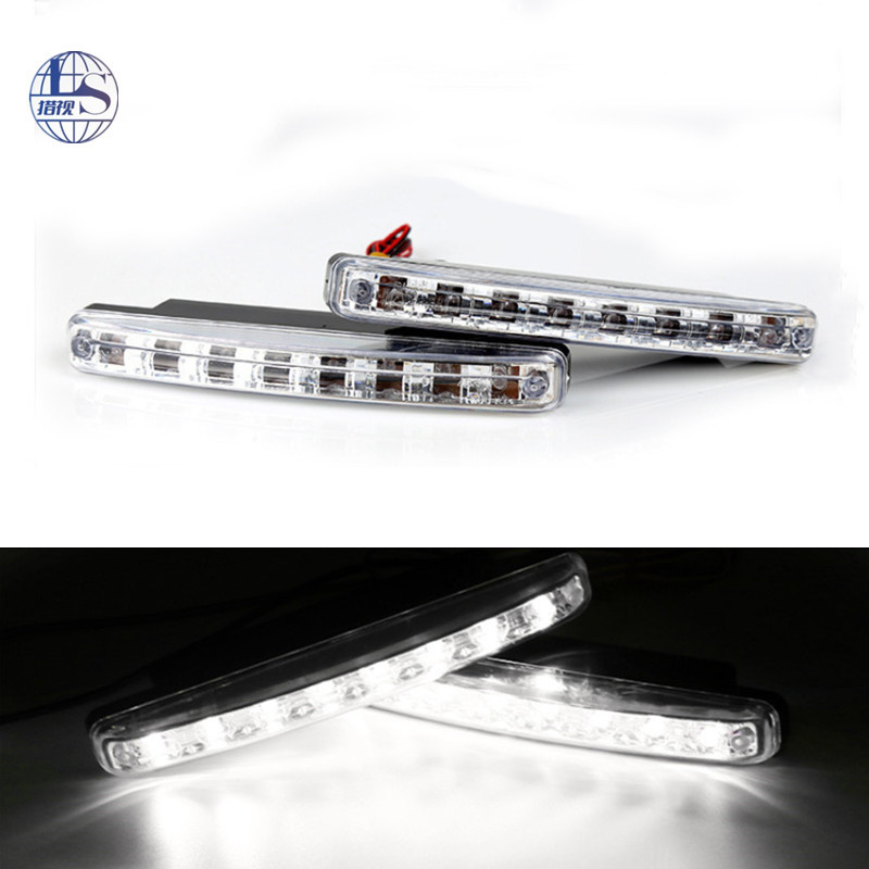 Универсальные декоративные светодиоды для автомобилей, 8 светодиодов, дневные ходовые огни, малые 8 ламп