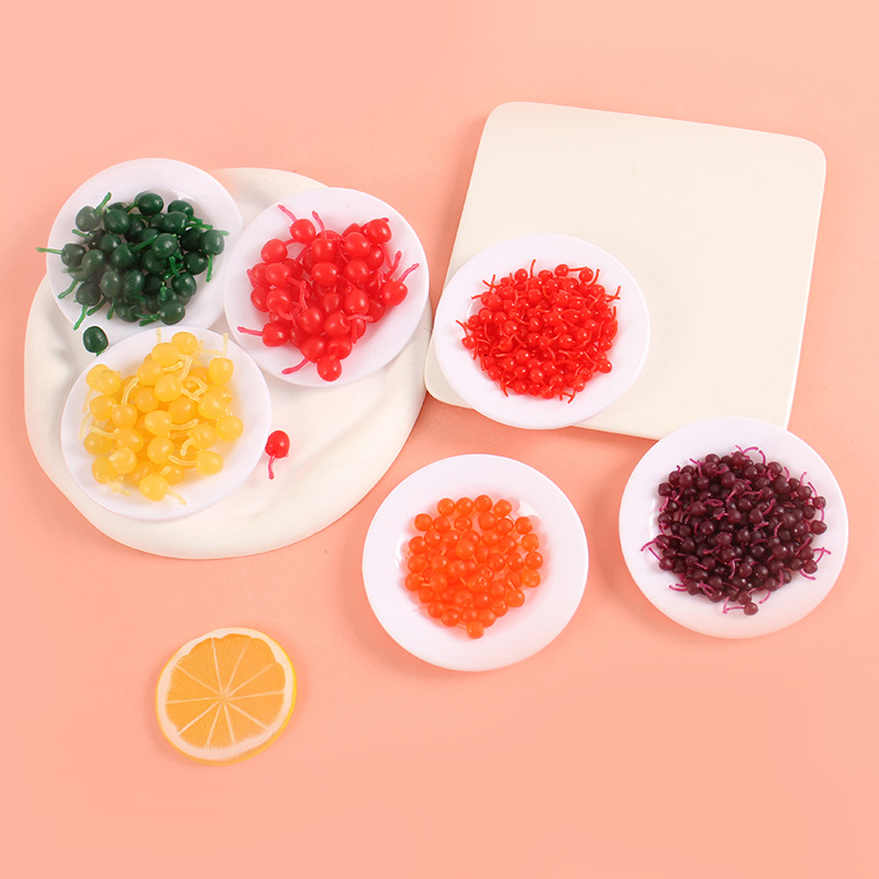 Simulation DIY Mini Cherry Fruit Miniature Food Toy Fruit Handmade Accessories Play House Toys Shooting Props