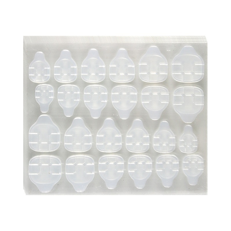 24 Pieces of Jelly Glue Wearable Nail Art Double-Sided Tape Waterproof Back Sticker Transparent Nail Tips Glue Nail Art Supplies Wholesale