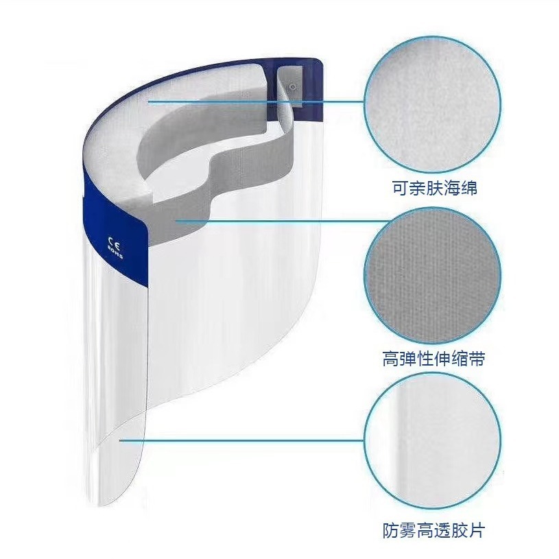 Factory wholesale spot transparent anti-fog anti-droplet anti-oil smoke clear vision isolation HD epidemic prevention mask screen