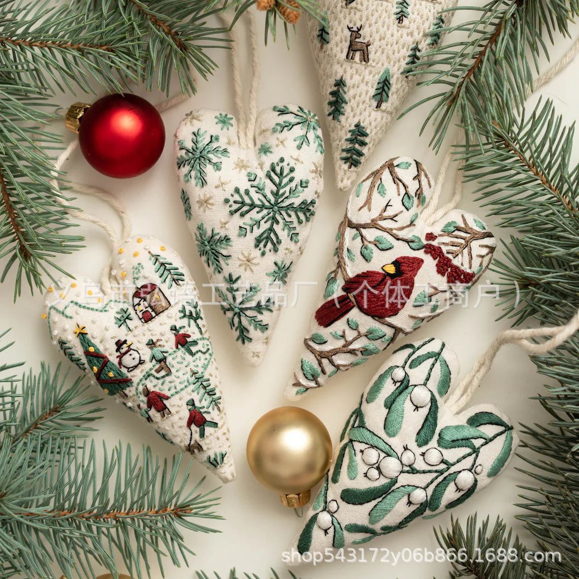 Cross Border DIY Heart Shaped Hand Embroidered Christ Heart Embroidery Christmas Kit