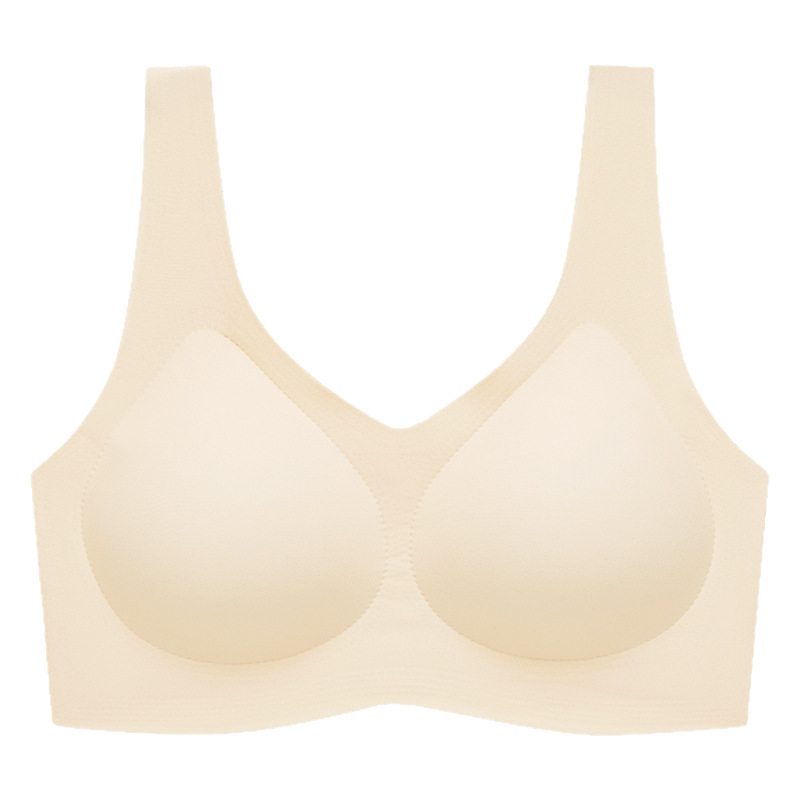 Japanese Air Layer Underwear Women's Seamless Fixed Cup Machine Washable Yoga Vest Style Sports Bra Small Breast Push-Up