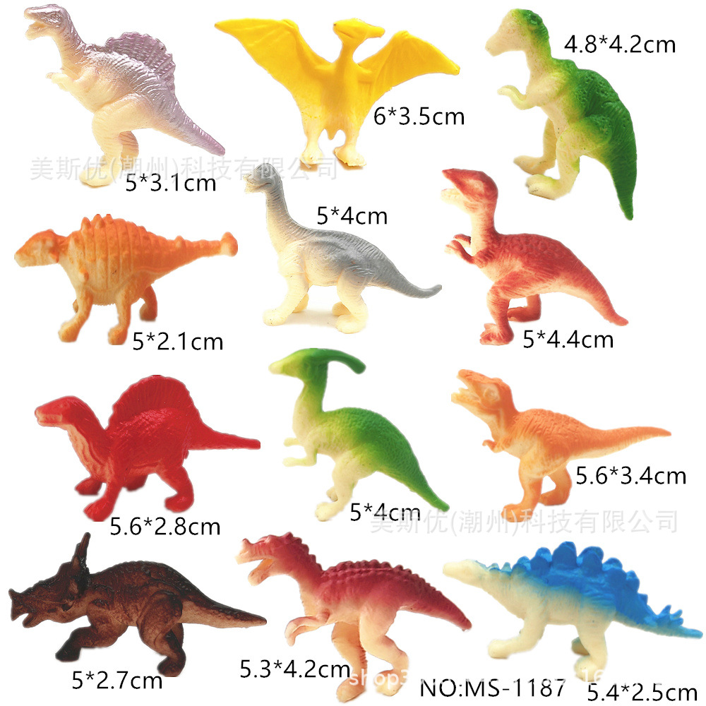 Cross-Border E-Commerce Jurassic Simulation Dinosaur Animal Set Solid Dinosaur Model Soft Rubber Mini Simulation Dinosaur Toy