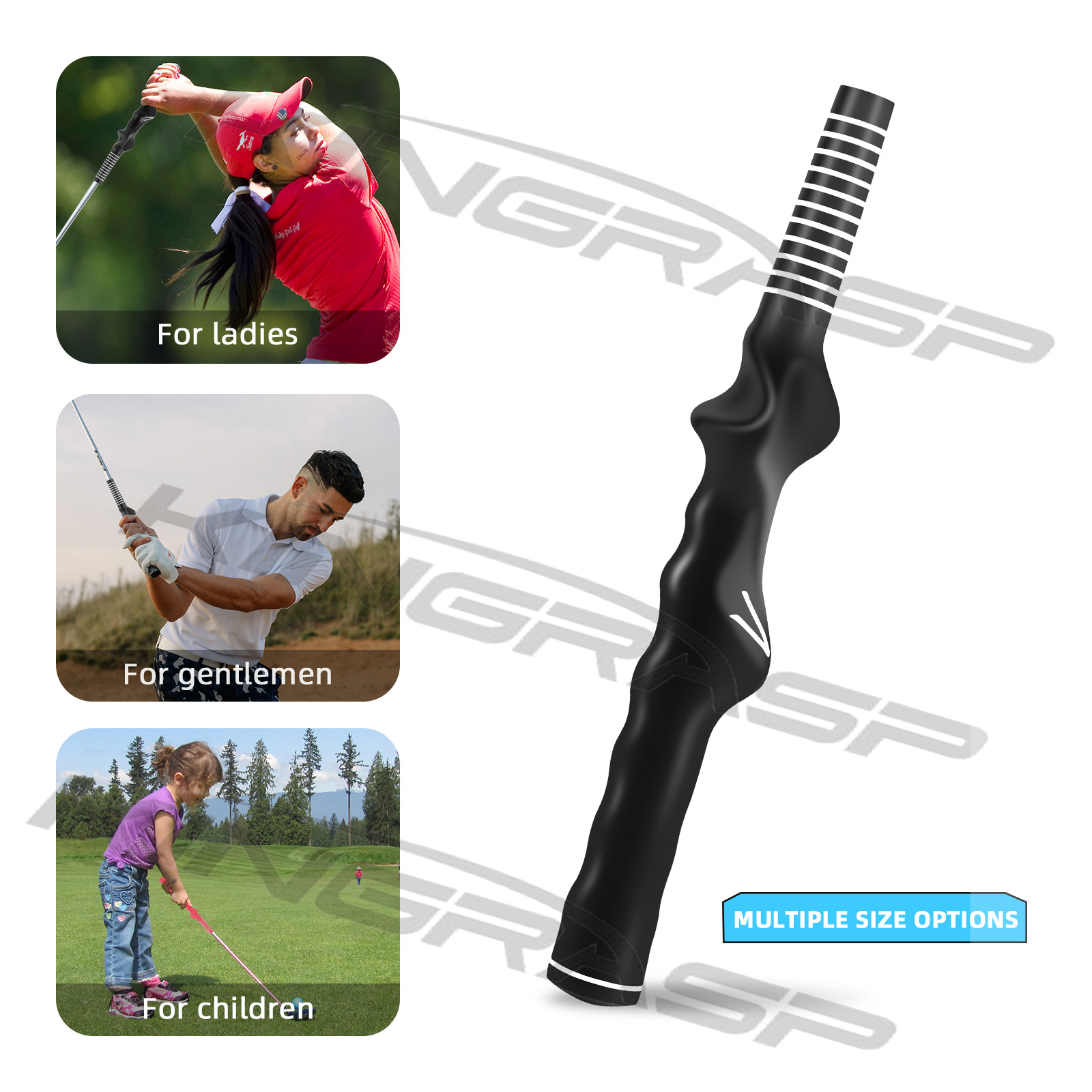 Manufacturers wholesale golf rubber grip left and right hand swing exerciser practice tools to correct hand grip