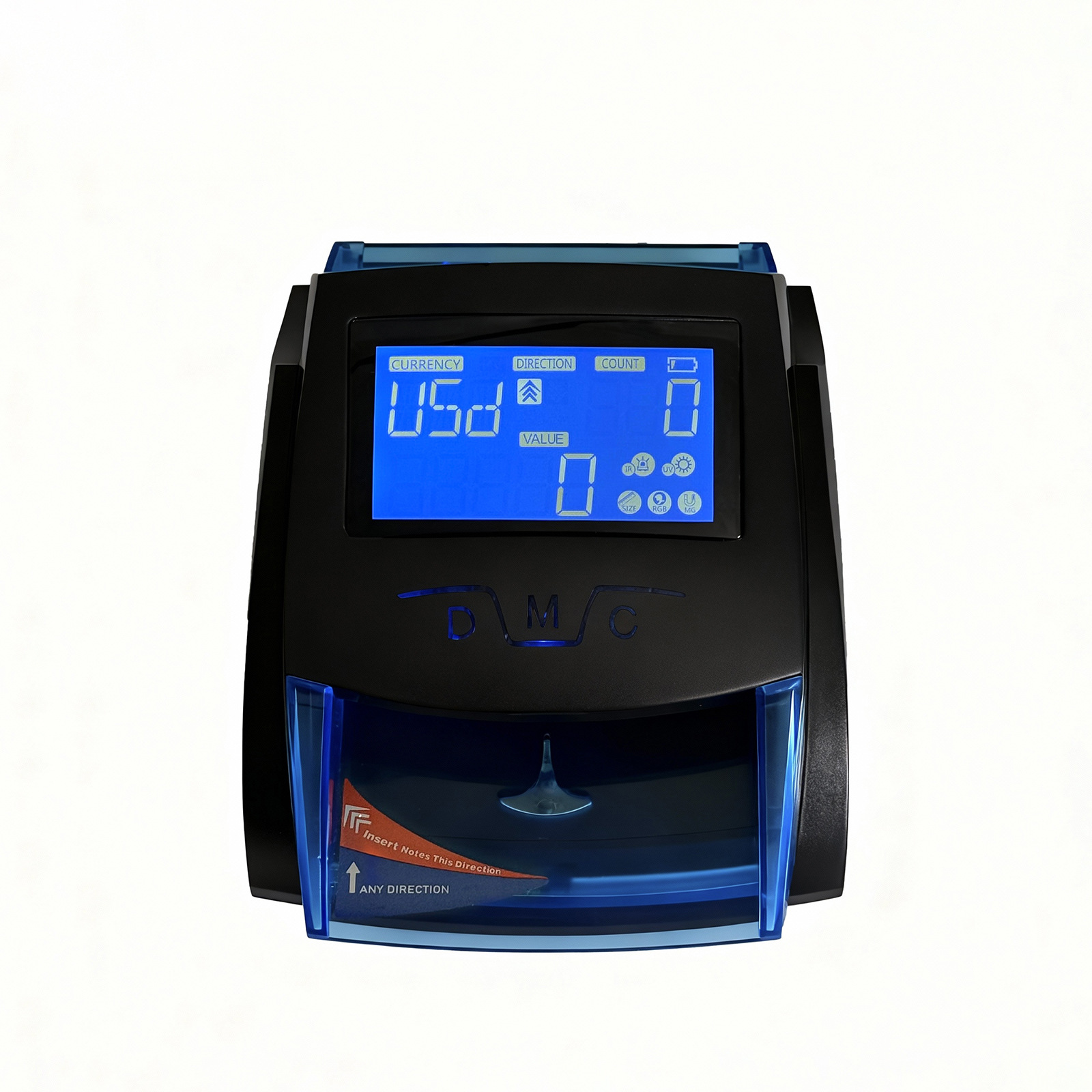 Маленький портативный детектор банкнот в долларах США и евро Fengjin с ЖК-дисплеем для обнаружения поддельных банкнот с батареей