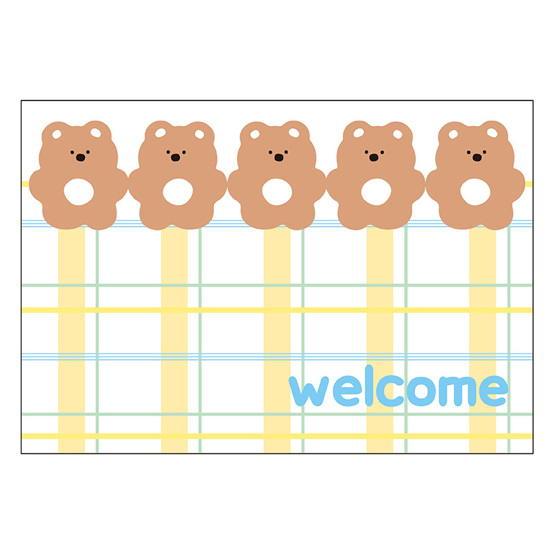 Japanese-Style Candy Bear Cartoon Cute Entryway Floor Mat Silk Loop Non-Slip Foot Mat Blanket Entrance Mat Cuttable