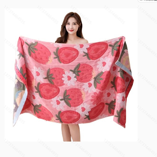 Large Four-layer Adult Cotton Gauze Large Bath Towel Spring and Summer Soft Easy-to-Lose Water Absorbent Quick-drying Super Large Wrapping Towel