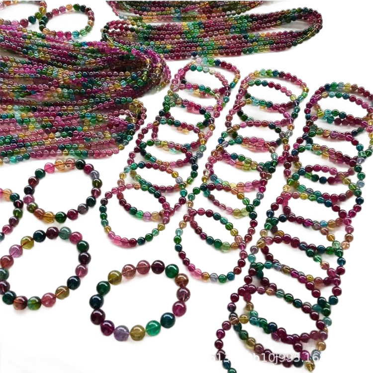 Heart Crystal Bracelet Amethyst Moonstone Green Ghost Garnet Tourmaline Aquamarine Strawberry Crystal Pink Crystal Purple Titanium